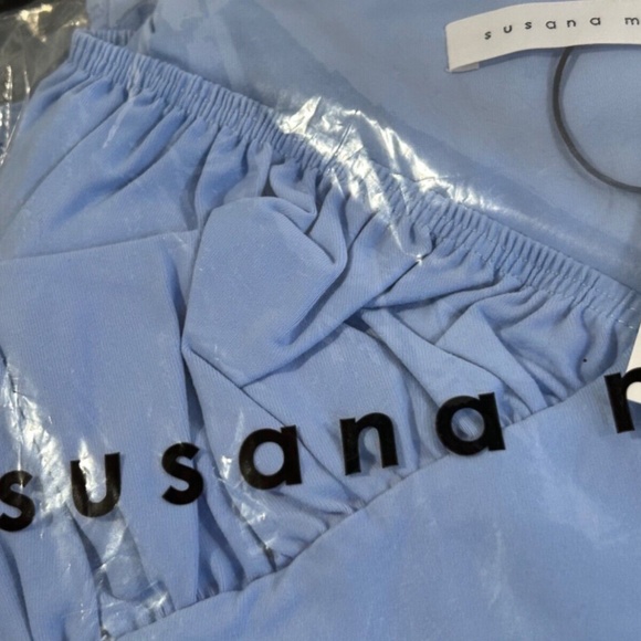 Susana Monaco Off The Shoulder High Low Hem Dress Vista/Blue Size XS - NWT - Picture 11 of 11